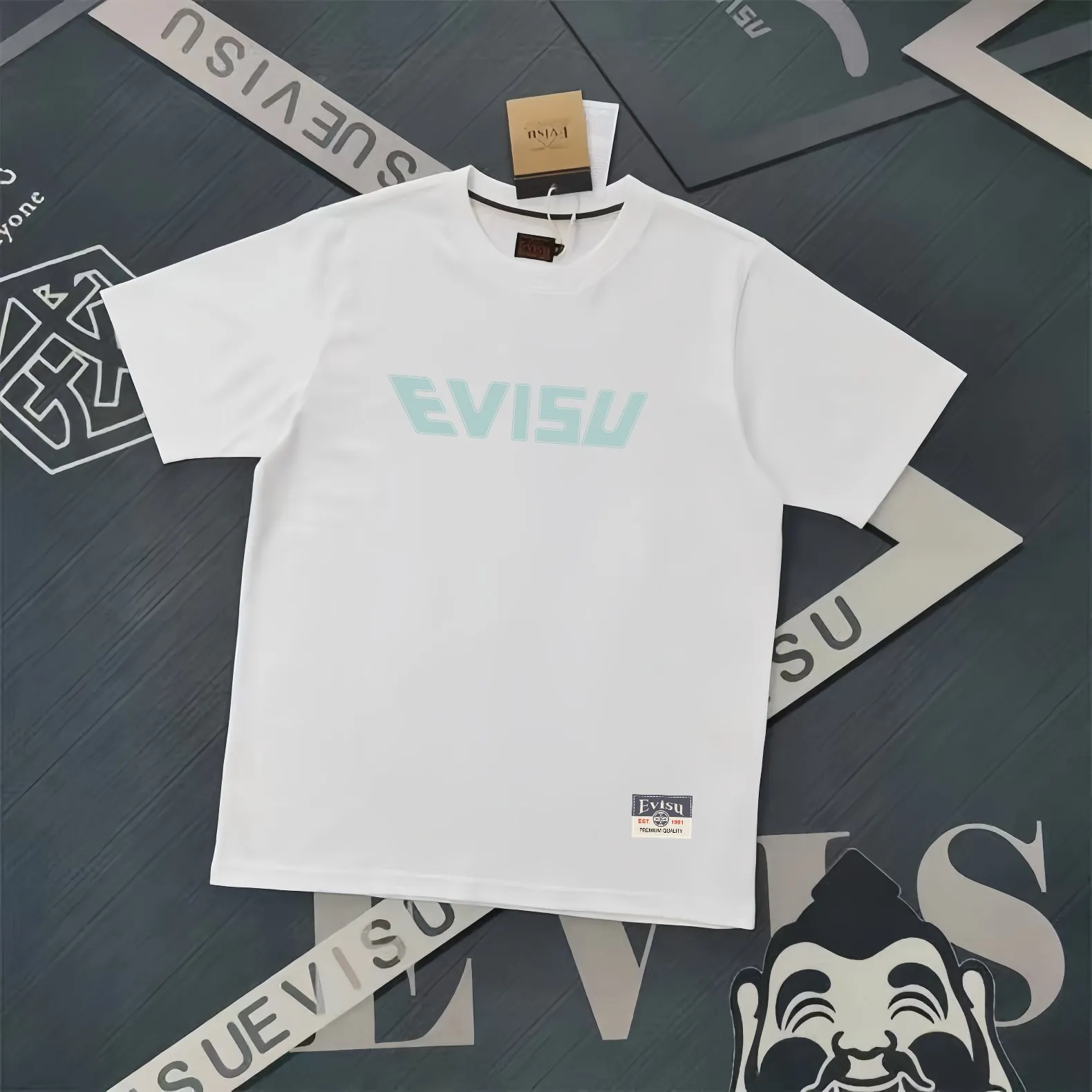 Evisu 2025New Arrival T ⚠ Quality⚠ Same Style T 。 ，Black S-XXL，White S-XXL，Gray M-XXL，Red S-XXL， Red M-XXL